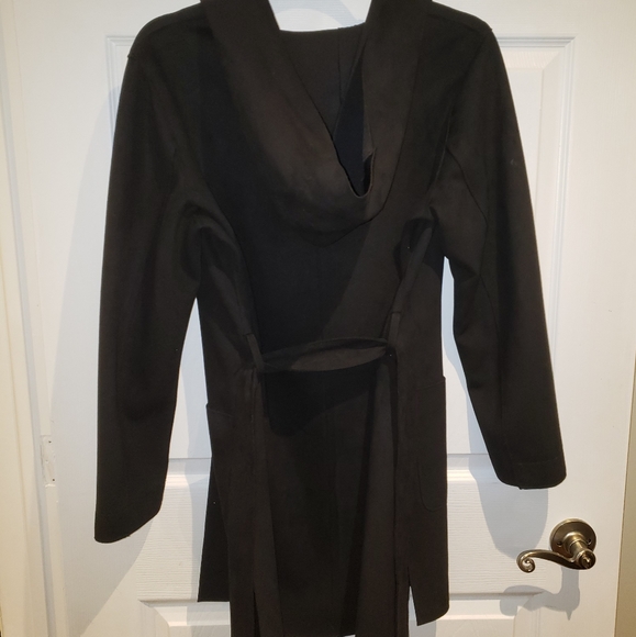 Zara black hooded belted jacket size small - Picture 2 of 2